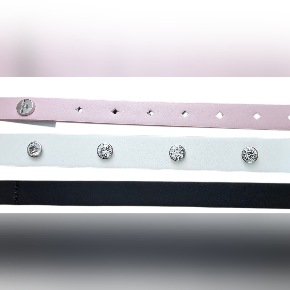 Madden Girl Trio Belt Set - NEW Black, White, Pink - All Vegan - Picture 5 of 7